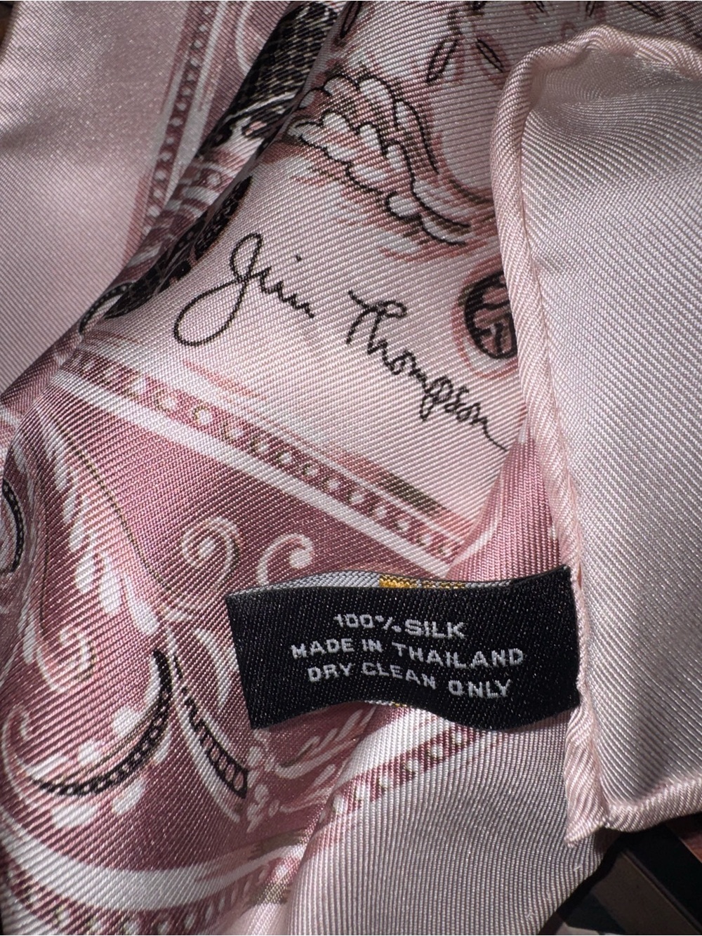 Jim Thompson Pink Elephant Silk Scarf
